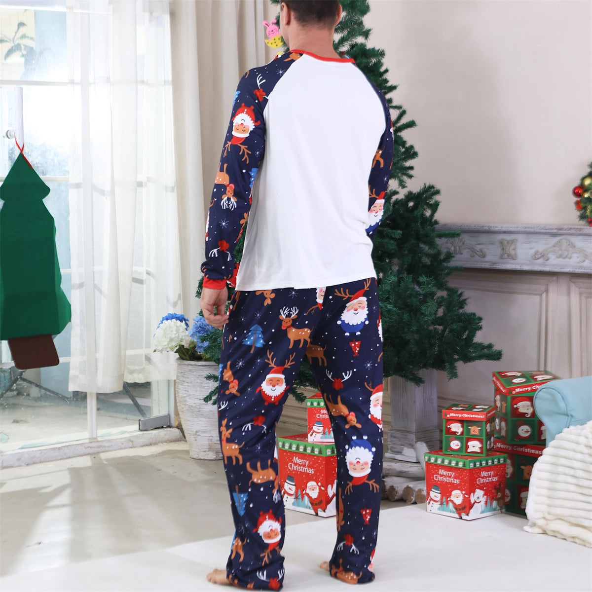 Christmas Photo Session Outfits Santa Reindeer Sleigh Gift Print Christmas Card Photo Outfits CHP-94