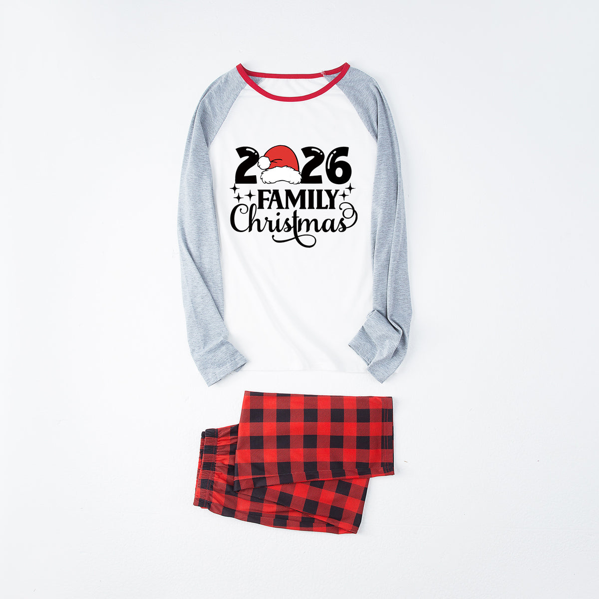 Christmas Pajamas 2026 Family Christmas Santa Hat Typography Family Photo Outfit Christmas Sleepwear CHP-108
