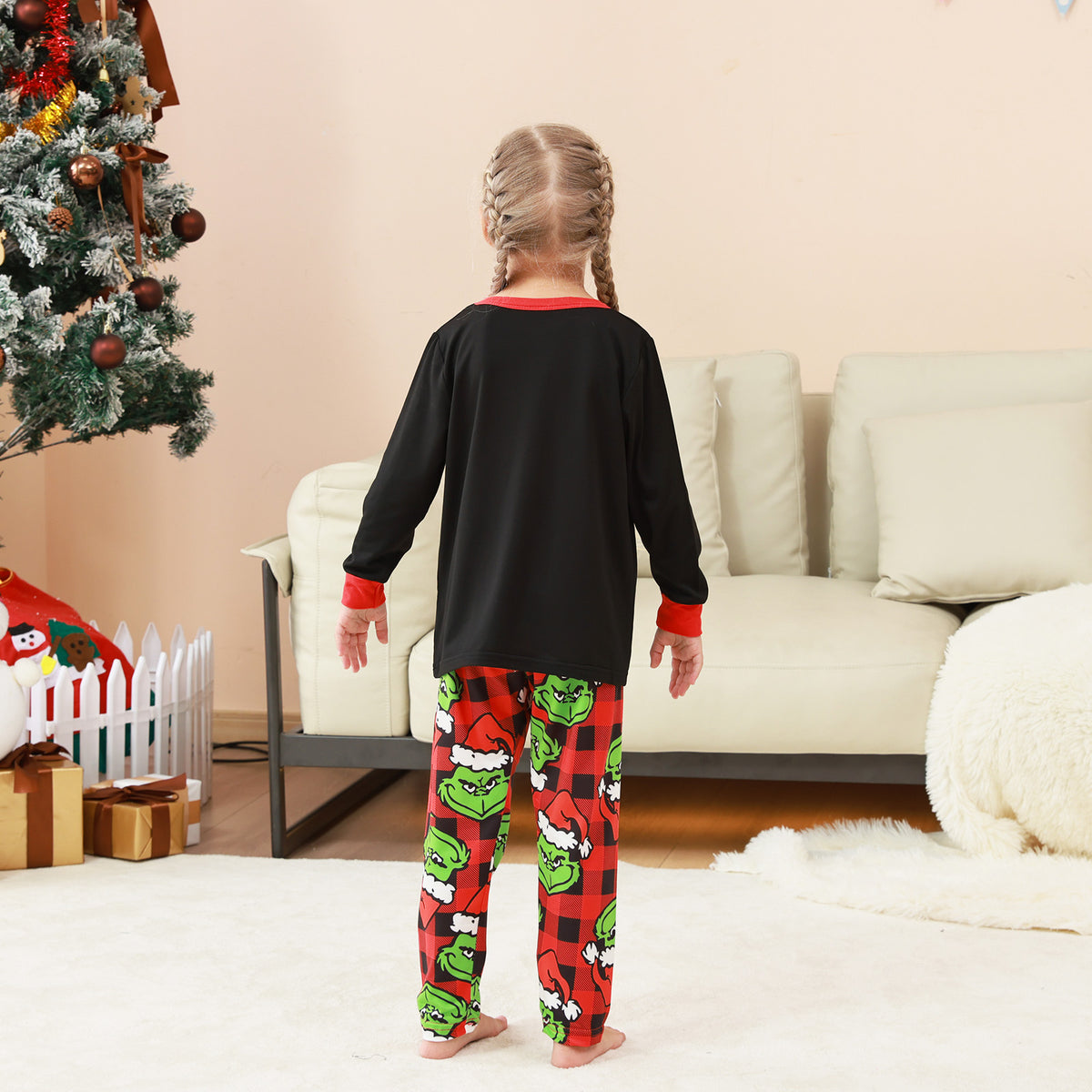 Christmas Lounge Set Grinch Character Print Matching Christmas Pajamas for Photos CHP-78