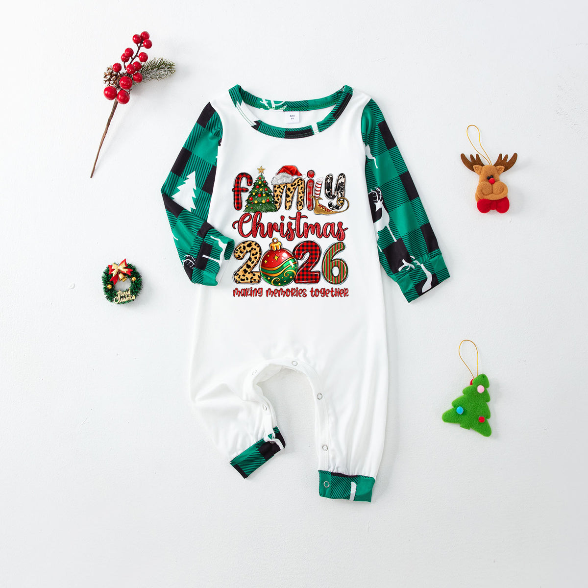 Christmas Eve Pajamas Colorful Letter Print Christmas Sleepwear CHP-10