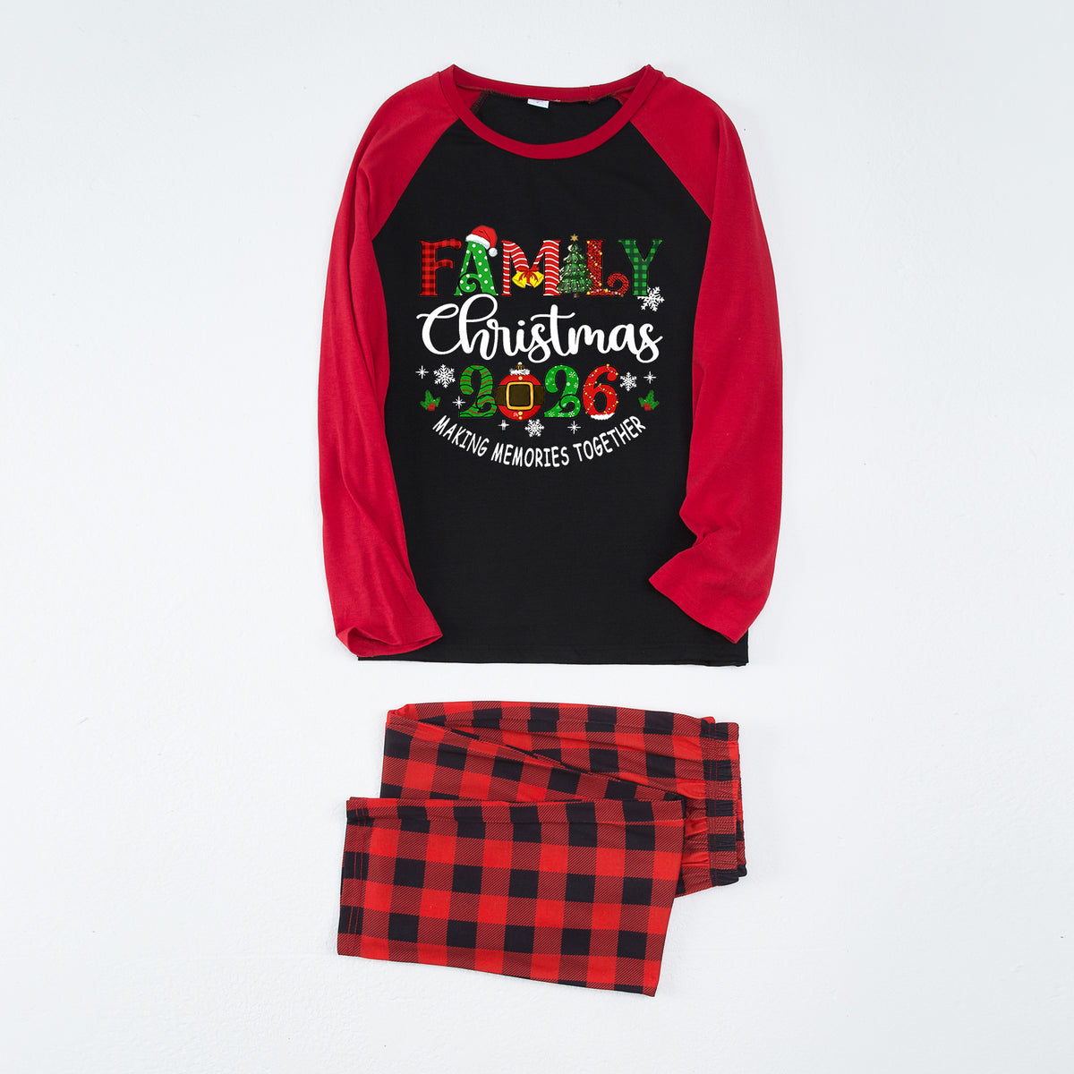 Matching Christmas Pajamas for Photos Family 2026 Plaid Print Christmas PJs CHP-87