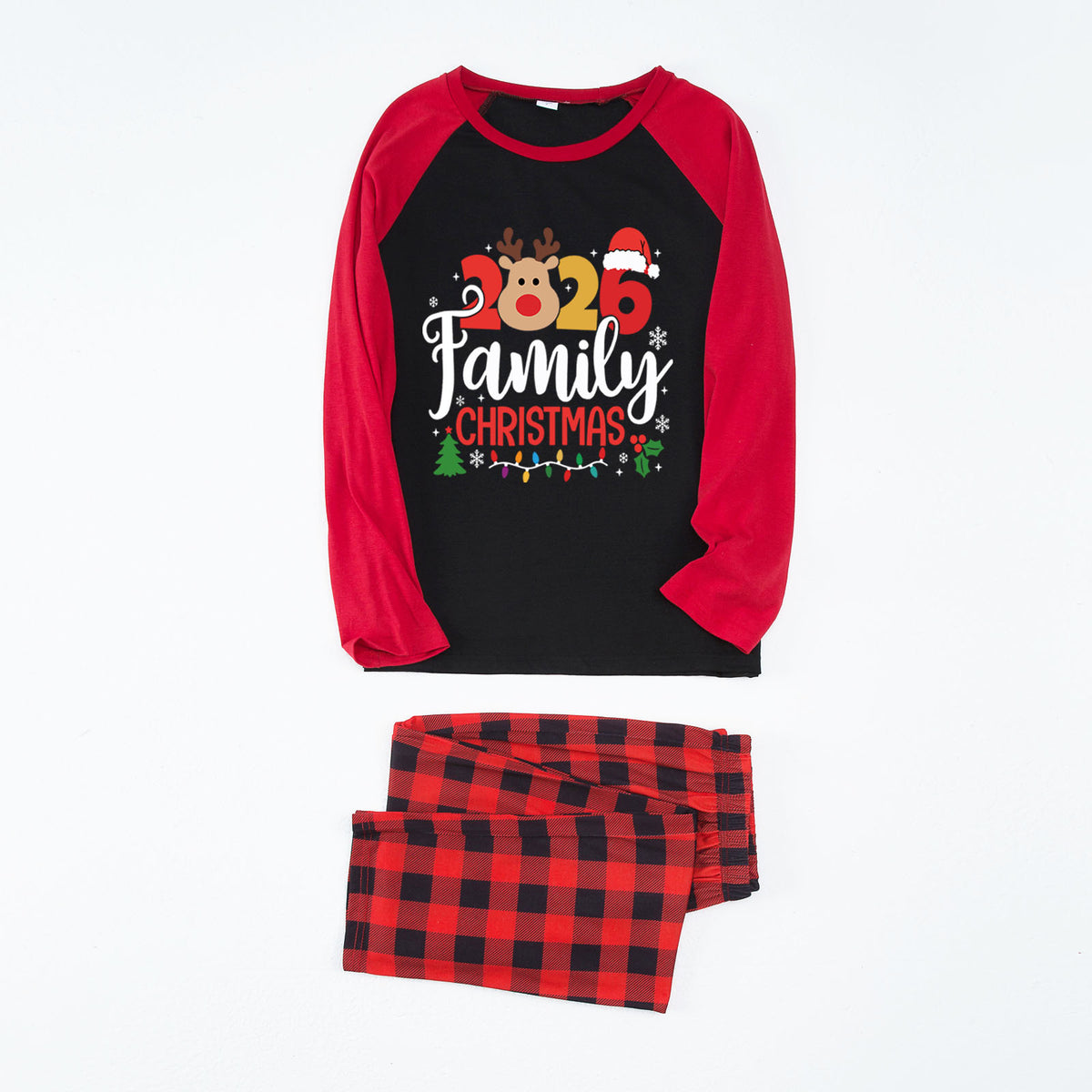 Reindeer Christmas Pajamas Reindeer Family Festive Typography Christmas Sleepwear CHP-47