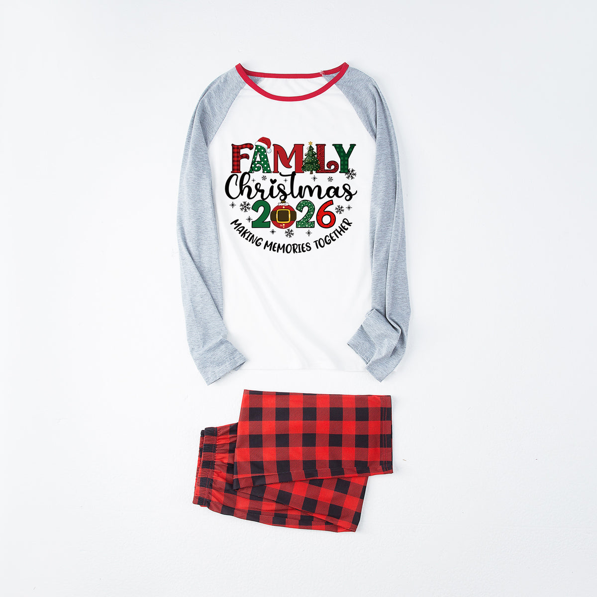 Christmas Pajamas Family Christmas 2026 Plaid Letter Print Matching Family Photo Outfit Christmas Sleepwear CHP-106