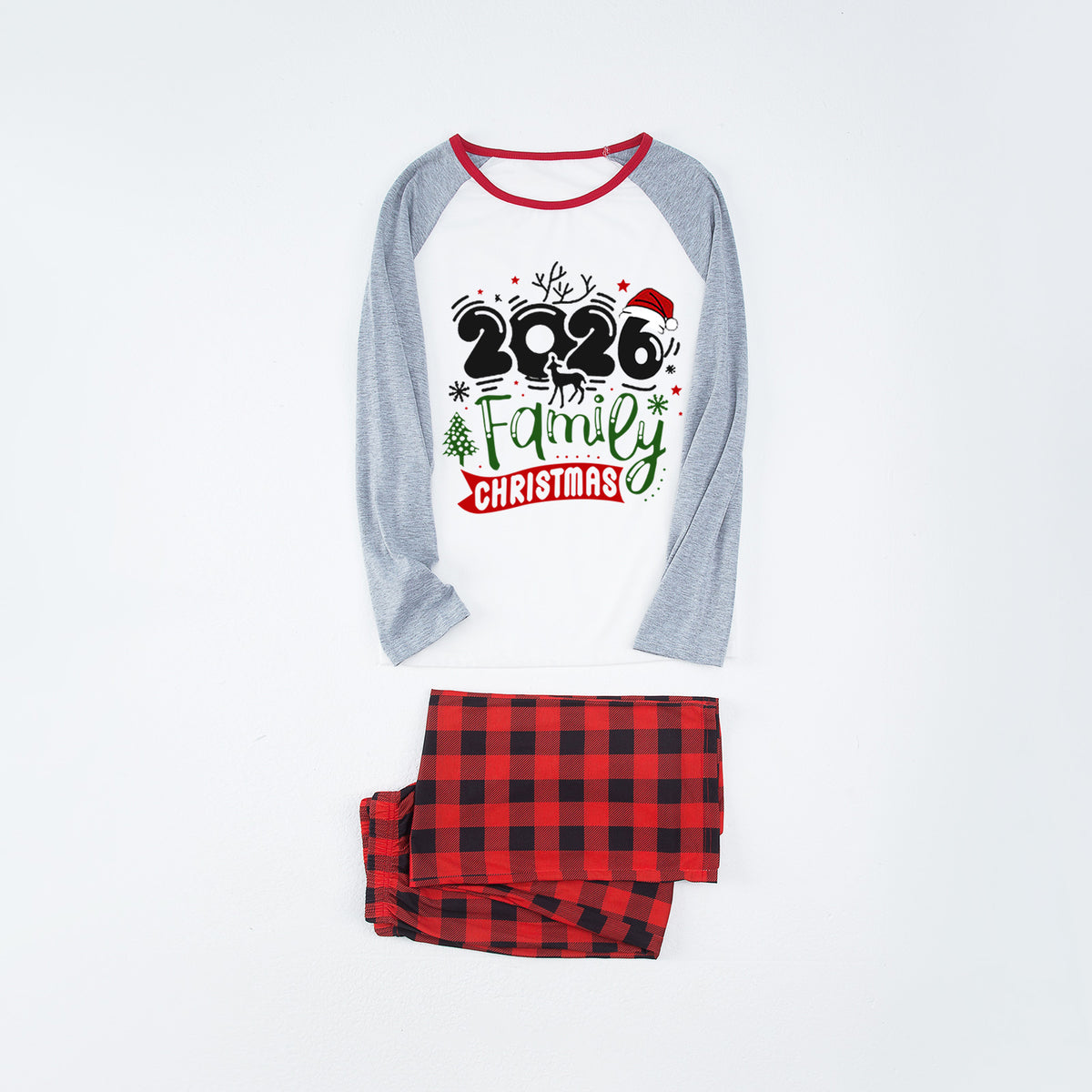 Christmas Pajamas Reindeer 2026 Family Christmas Banner Matching Family Photoshoot Outfit Christmas Sleepwear CHP-111