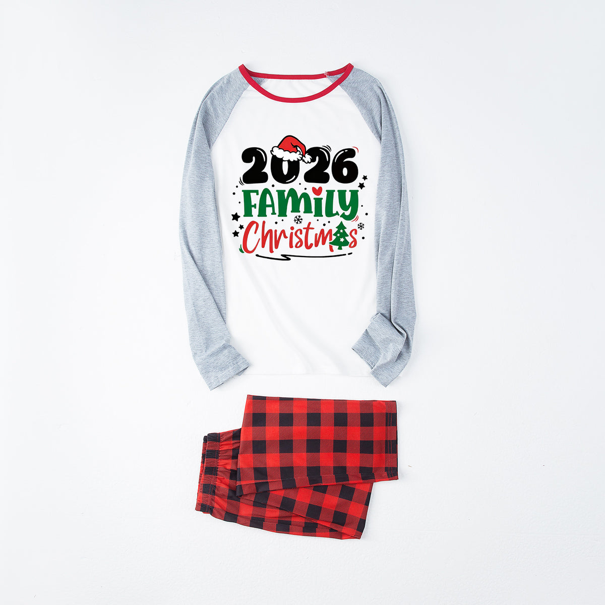 Christmas Pajamas 2026 Family Christmas Red Green Letter Print Family Photo Outfit Christmas Sleepwear CHP-110