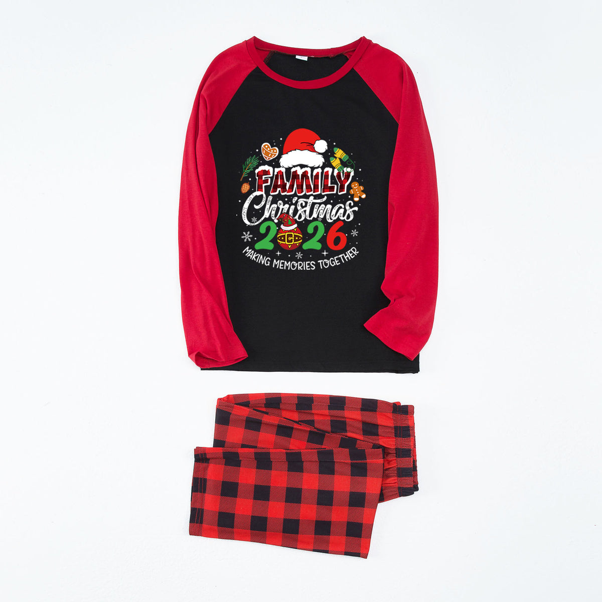 Christmas Sleepwear Santa Gingerbread Graphic Matching Family Christmas Pajamas CHP-45
