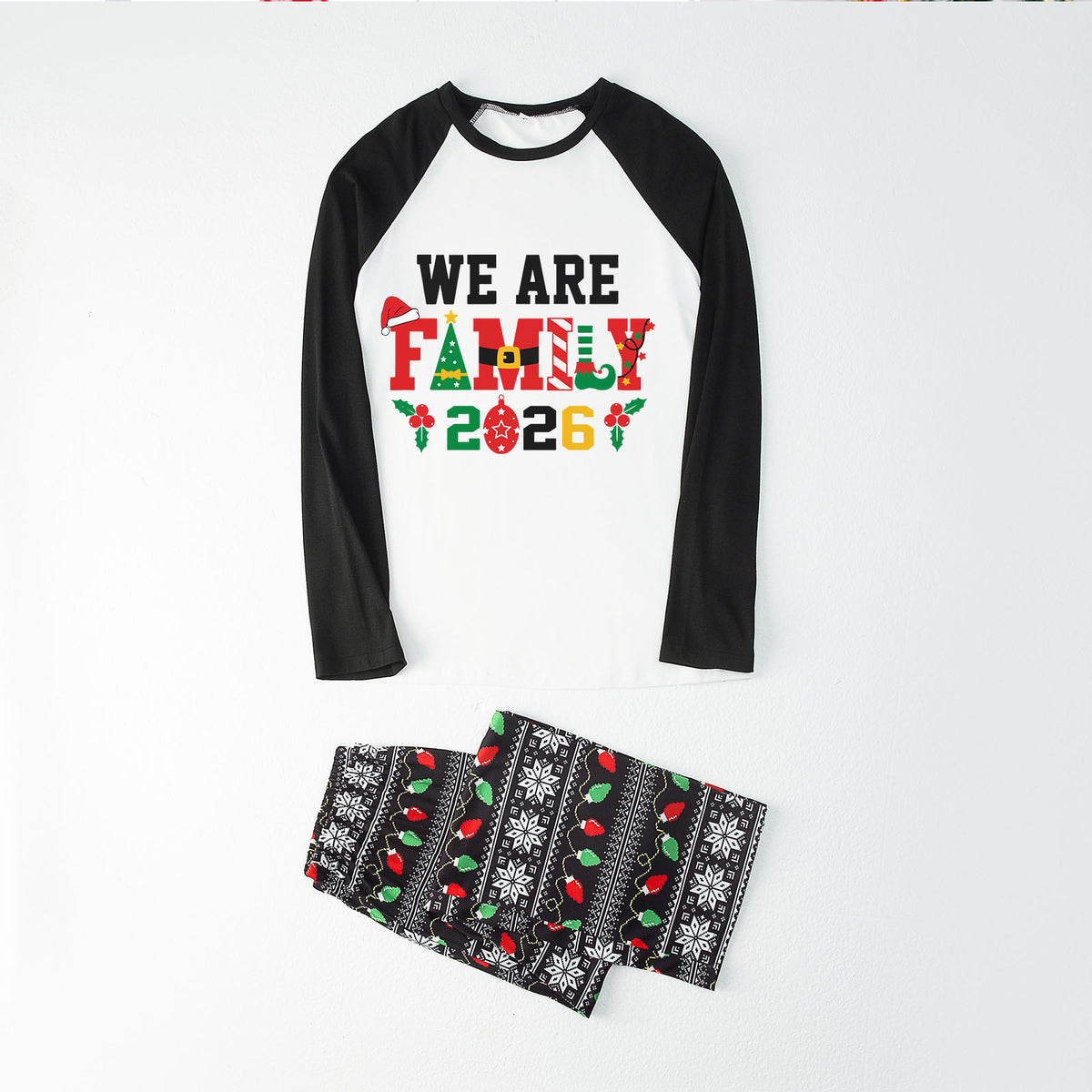 Christmas Pajamas We Are Family 2026 Print Matching Family Photoshoot Sleepwear CHP-121