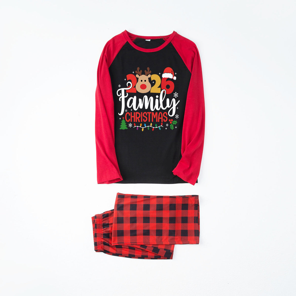Reindeer Christmas Pajamas Reindeer Family Festive Typography Christmas Sleepwear CHP-47