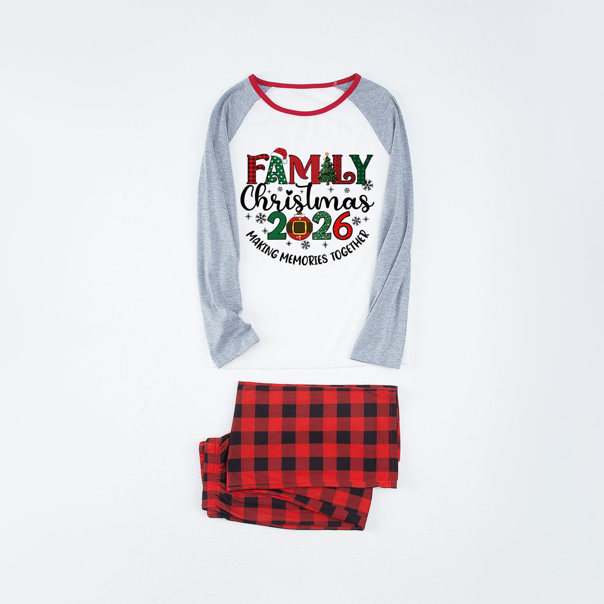 Christmas Pajamas Family Christmas 2026 Plaid Letter Print Matching Family Photo Outfit Christmas Sleepwear CHP-106