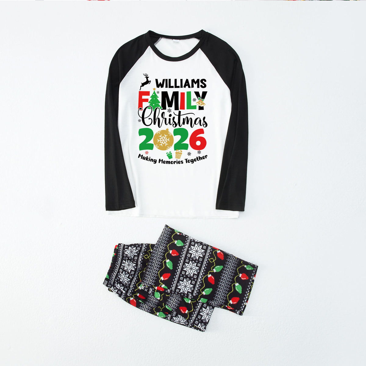 Personalized Christmas Pajamas Williams Family 2026 Matching Family Photoshoot Sleepwear CHP-120