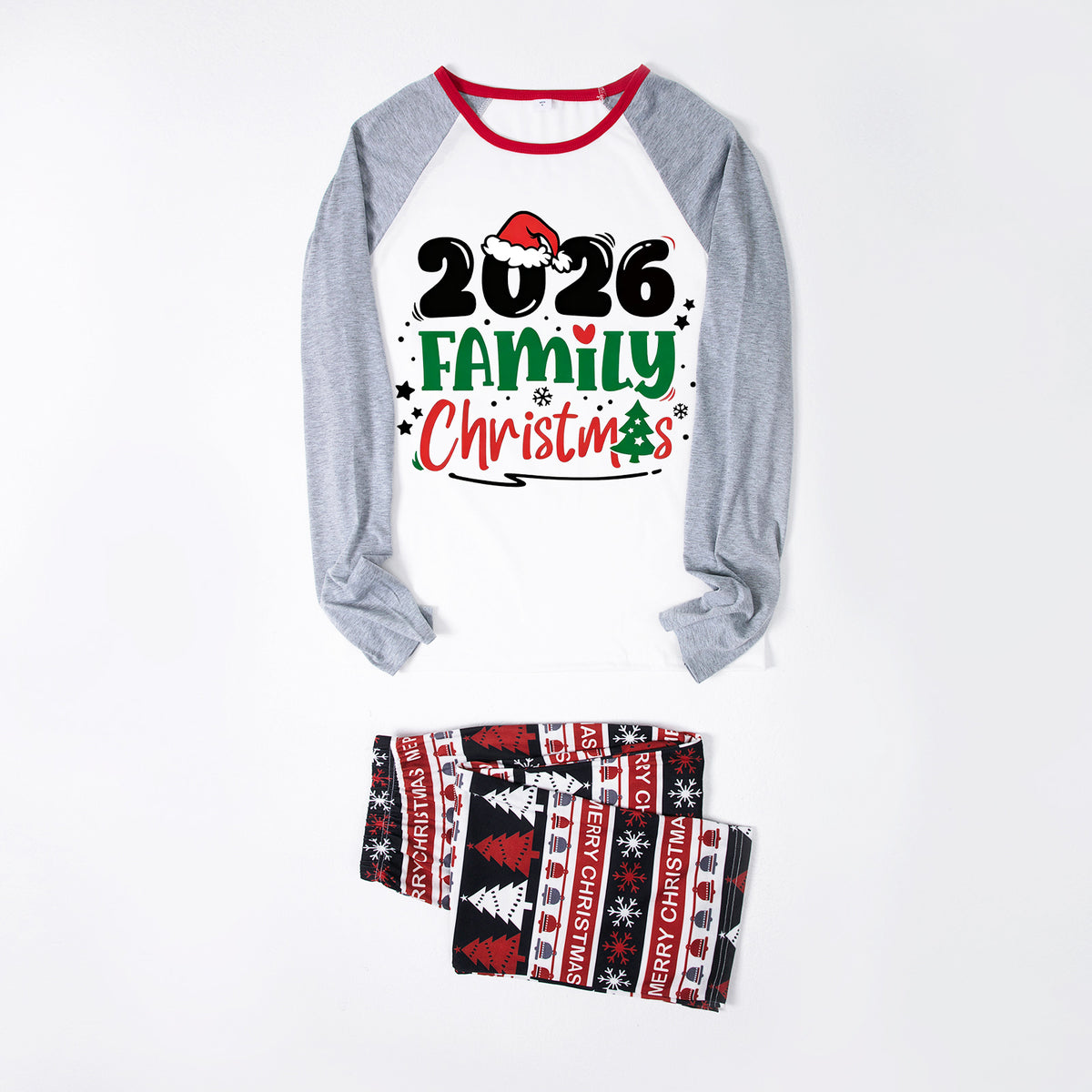 Christmas Photo Session Outfits Bold Colorful Family Typography Christmas PJs CHP-58