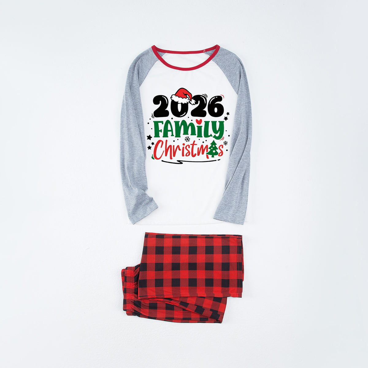 Christmas Pajamas 2026 Family Christmas Red Green Letter Print Family Photo Outfit Christmas Sleepwear CHP-110