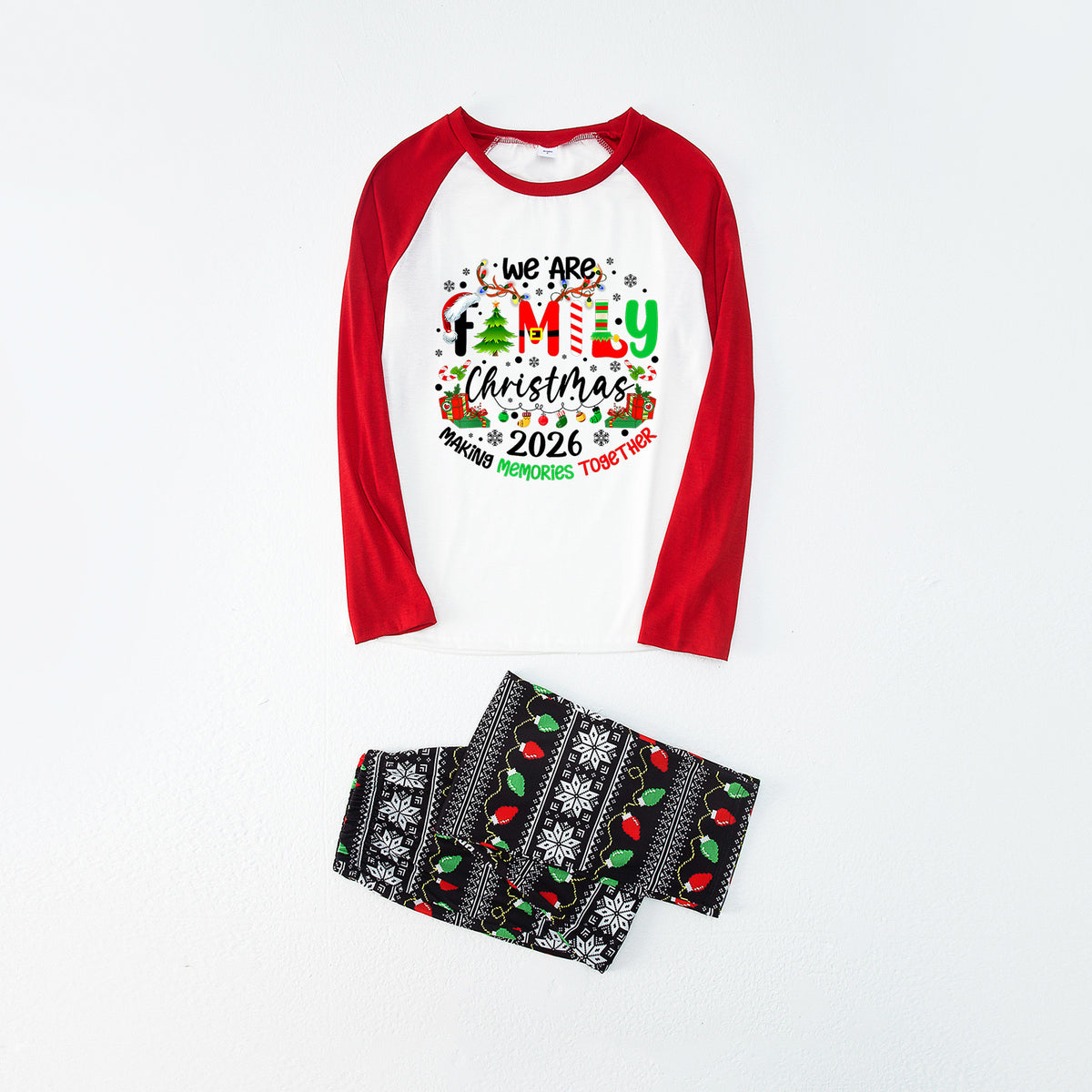 Christmas Pajamas We Are Family 2026 Christmas Lights Gift Print Matching Family Sleepwear CHP-133