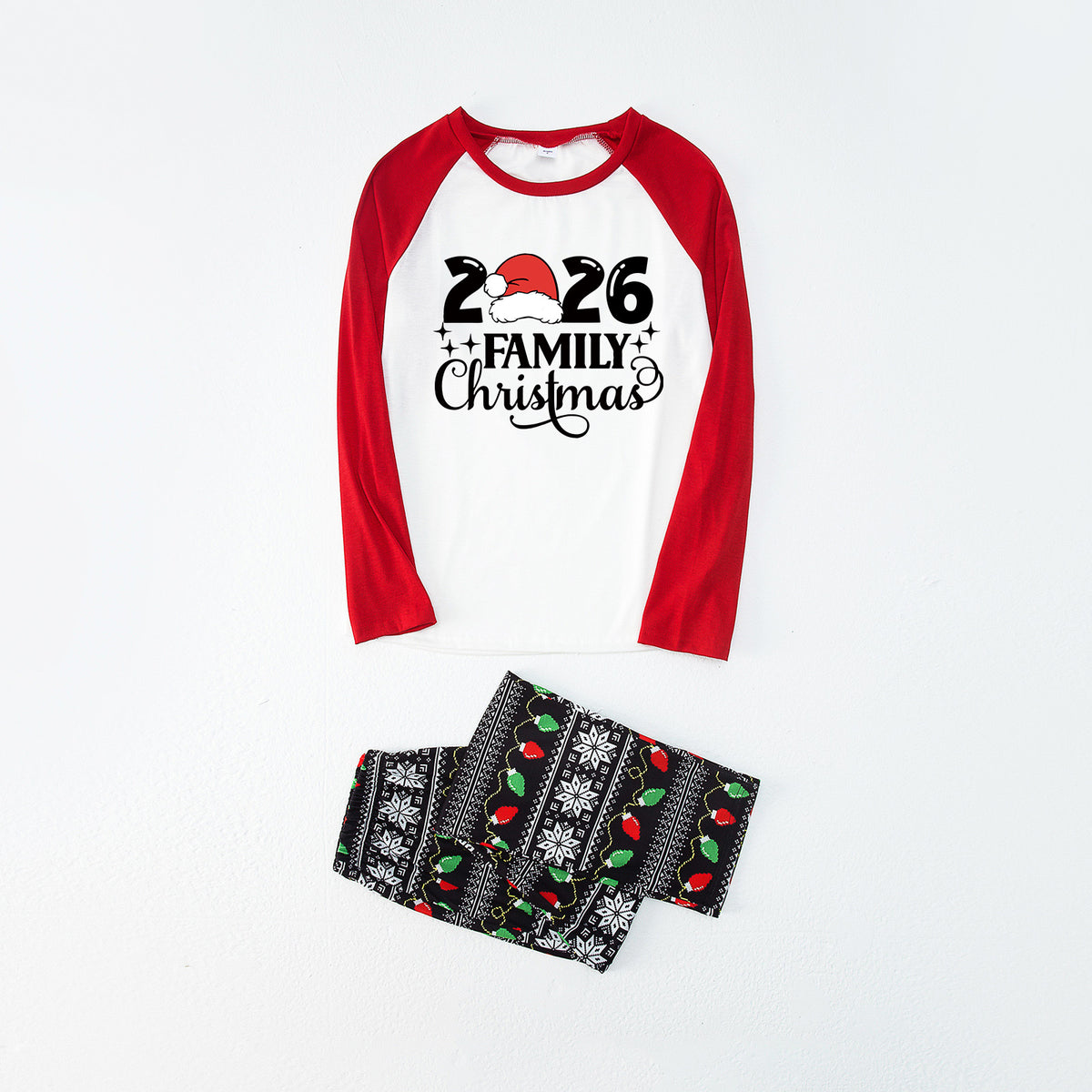 Christmas Pajamas 2026 Family Christmas Santa Hat Elegant Letter Print Matching Family Sleepwear CHP-127