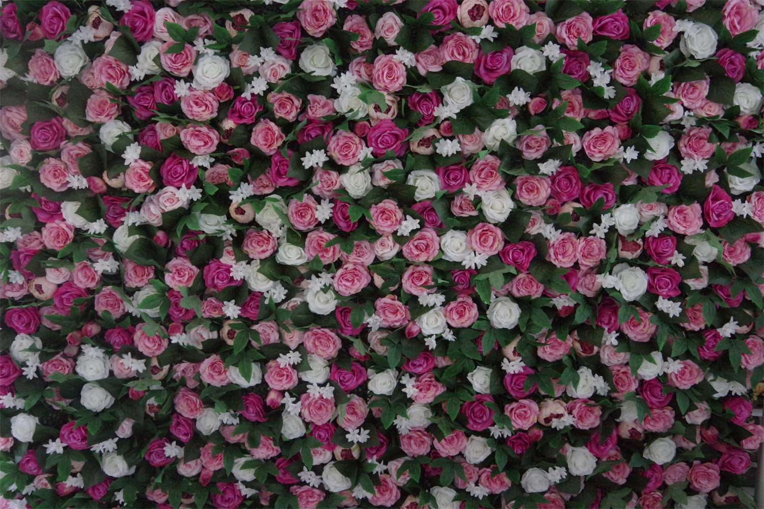 100% Handmade White & Pink Roses Rolling Up Flower Wall AAFW-114