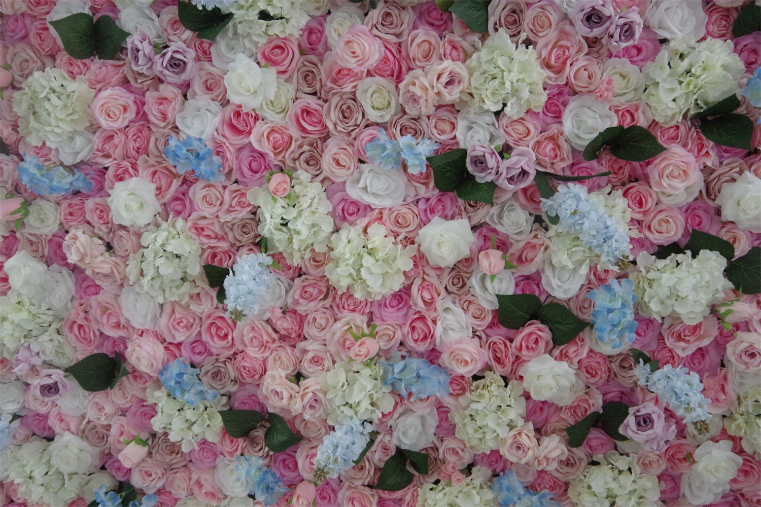 Silk Flower Wall Pink Blue & Cream Wedding Backdrop AAFW-116