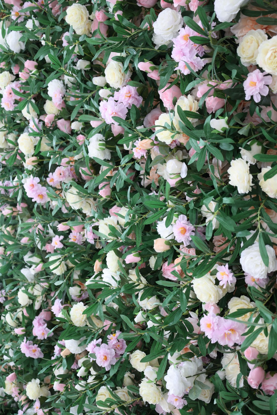 5D Pink Rose Green Leaf Flower Wall Roll Up Fabric Backdrop AAFW-119