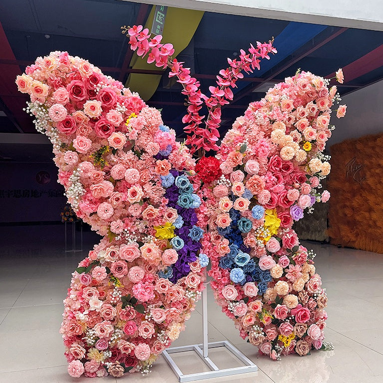 Colorful Butterfly Arch Floral Wall for Wedding Party Decor ABAW-001