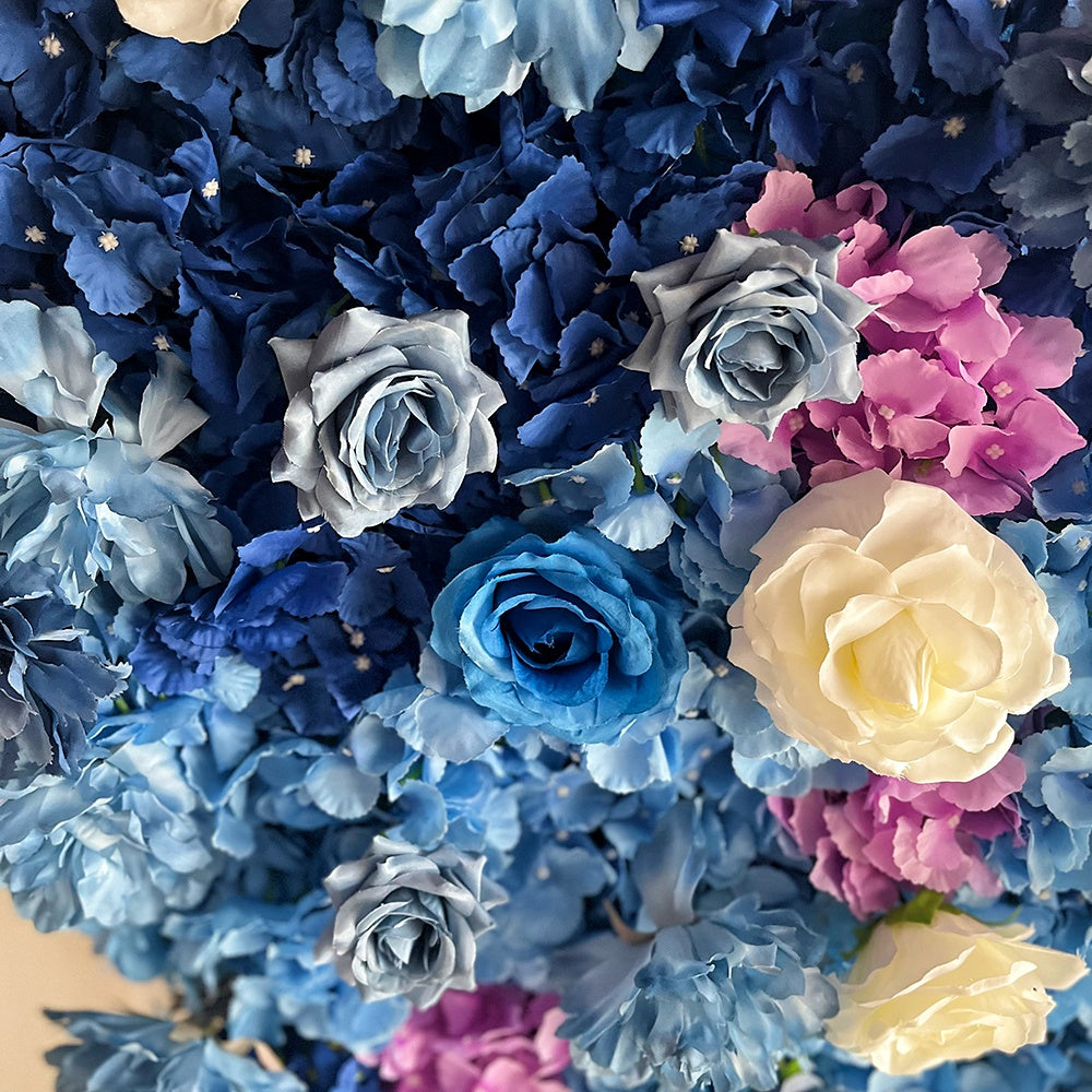 Blue Butterfly Flower Wall Backdrop for Baby Shower Birthday & Event Decor ABAW-070
