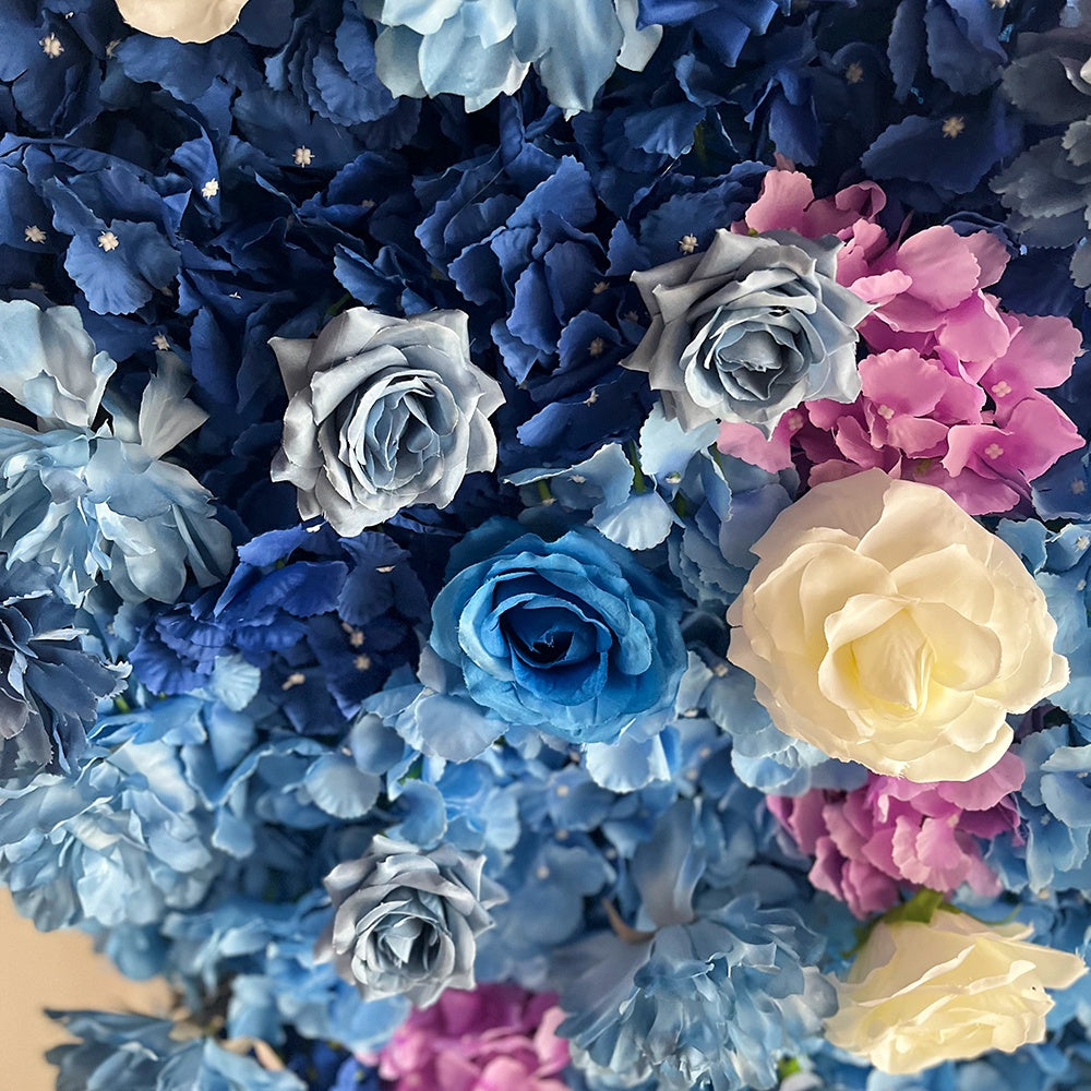 Blue Butterfly Flower Wall Backdrop for Baby Shower Birthday & Event Decor ABAW-070
