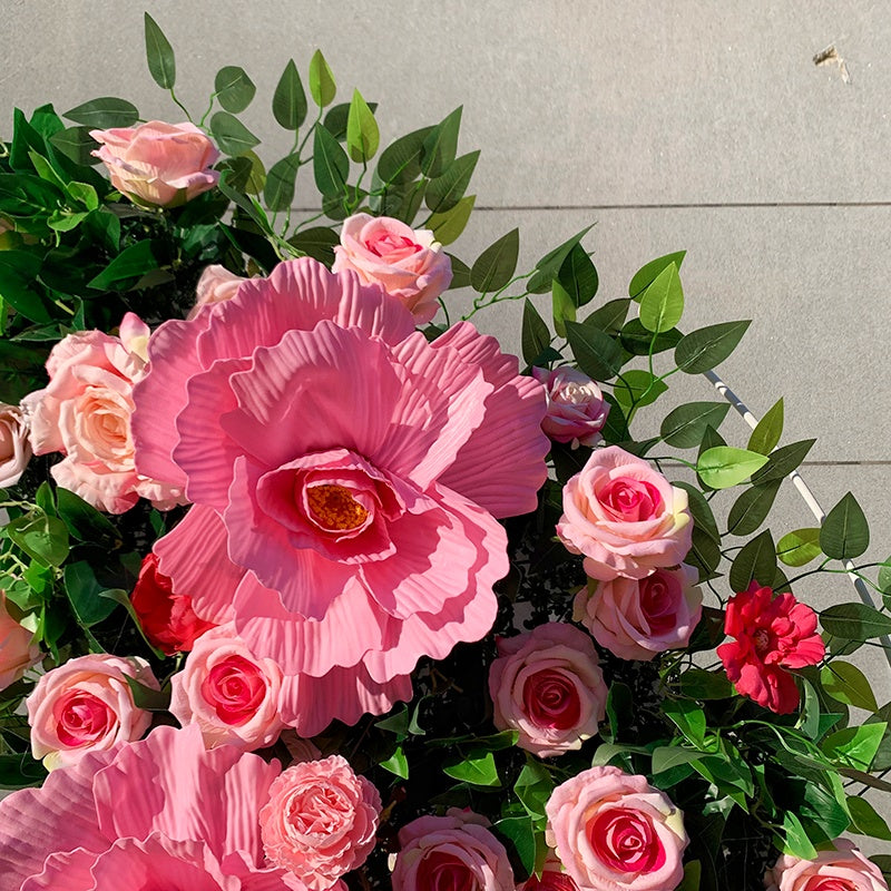 6.56ft Pink Butterfly Flower Wall Backdrop for Birthday & Wedding Decor ABAW-008