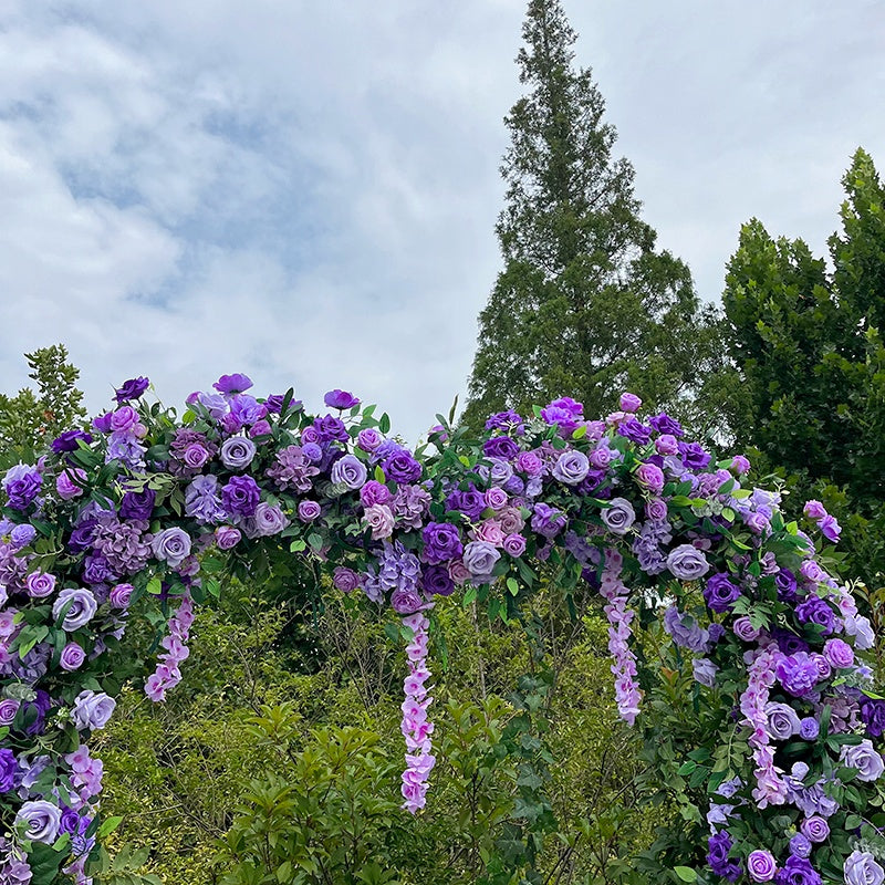 Lavender Purple Heart Arch Floral Backdrop For Bridal Shower Decor ABAW-042