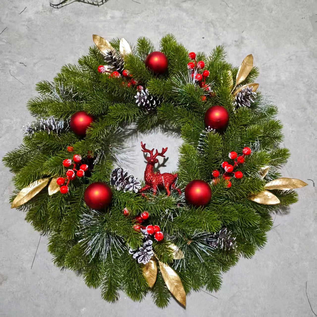 Artificial Christmas Door Wreath Red Berry Decor ABDW-001