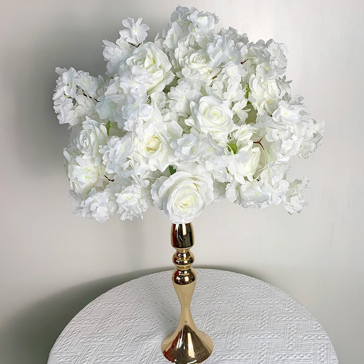 Soft White Floral Centerpiece Ball for Wedding Table Decor ABFC-028