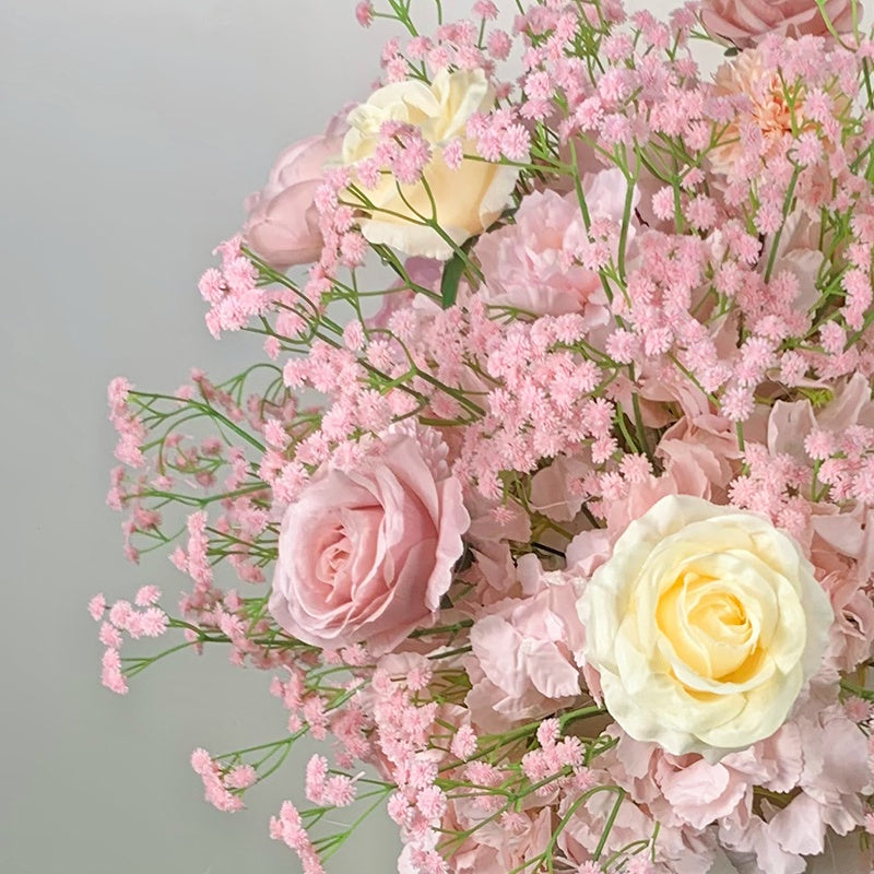 Pink Flower Ball Flower Runner Table Centerpiece Arrangement Floral ABFC-029