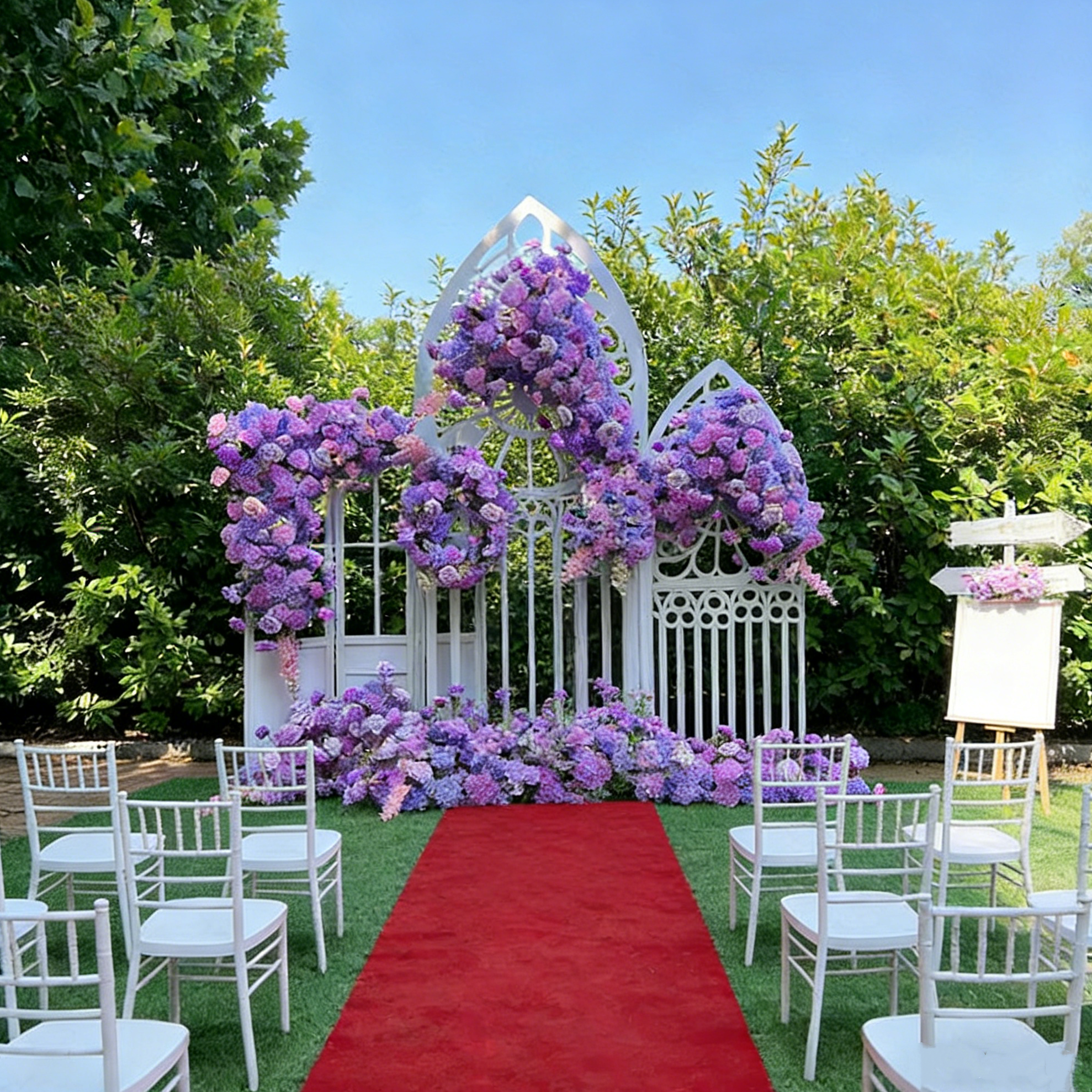 Purple Rose Floor Floral Ball Flower Wreath for Wedding Party Decor ABFC-033