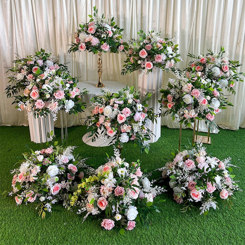 Silk Pink Purple Flower Centerpiece Flower Ball Wedding Table Decor ABFC-047