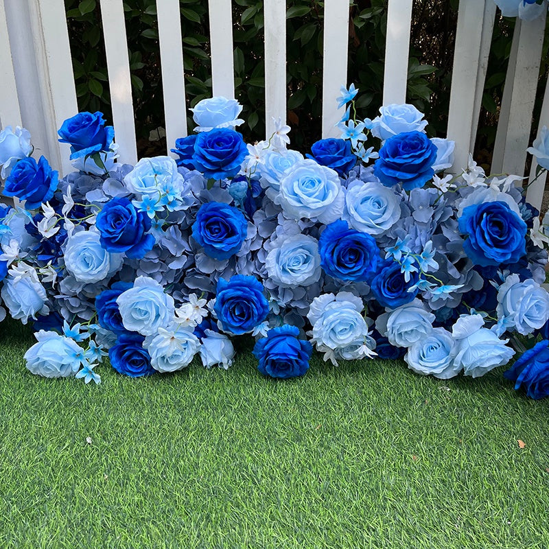 Blue White Rose Hanging Flower Floor Floral Flower Ball Wedding Event Props ABFC-054