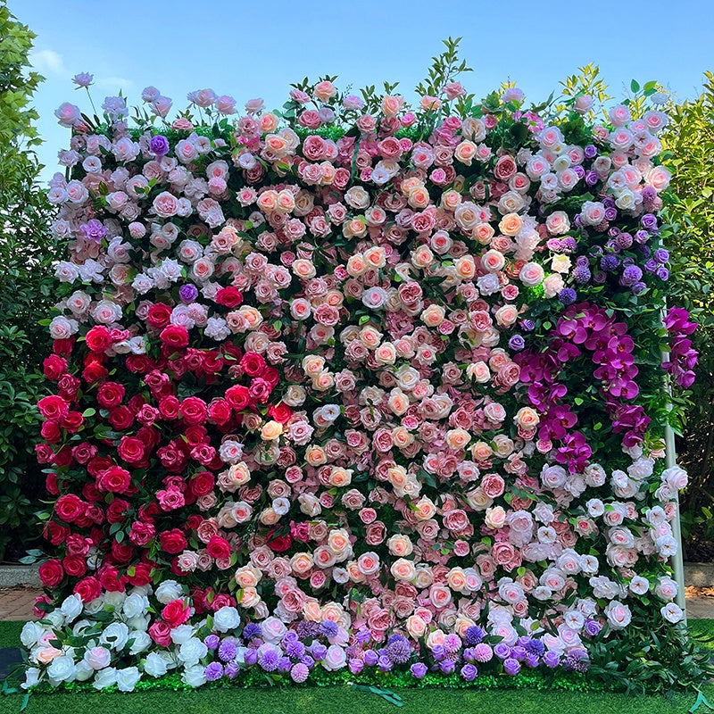 Mixed Pink Floral Wall Backdrop For Romantic Party Decor ABFW-009