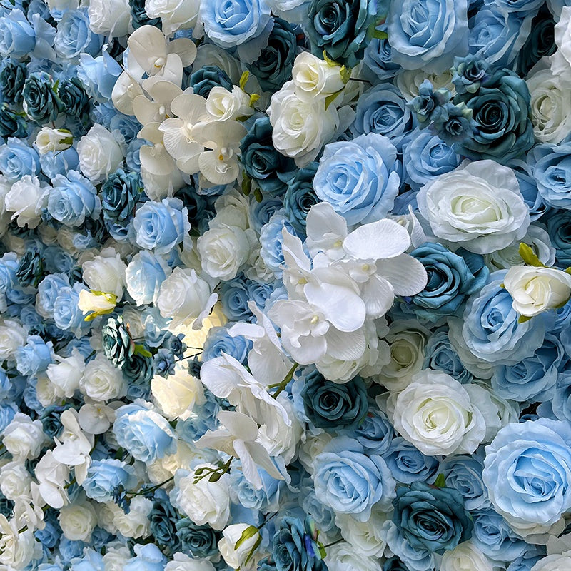 Ice Blue Flower Wall Backdrop for Baby Shower & Wedding Decor ABFW-022