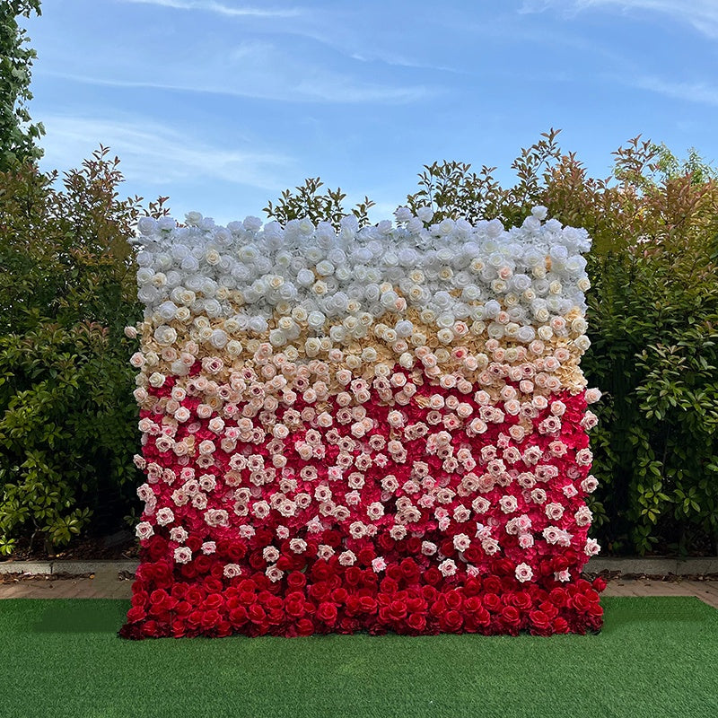 Ombre Rose Flower Wall Backdrop for Wedding Reception Party Decor ABFW-023