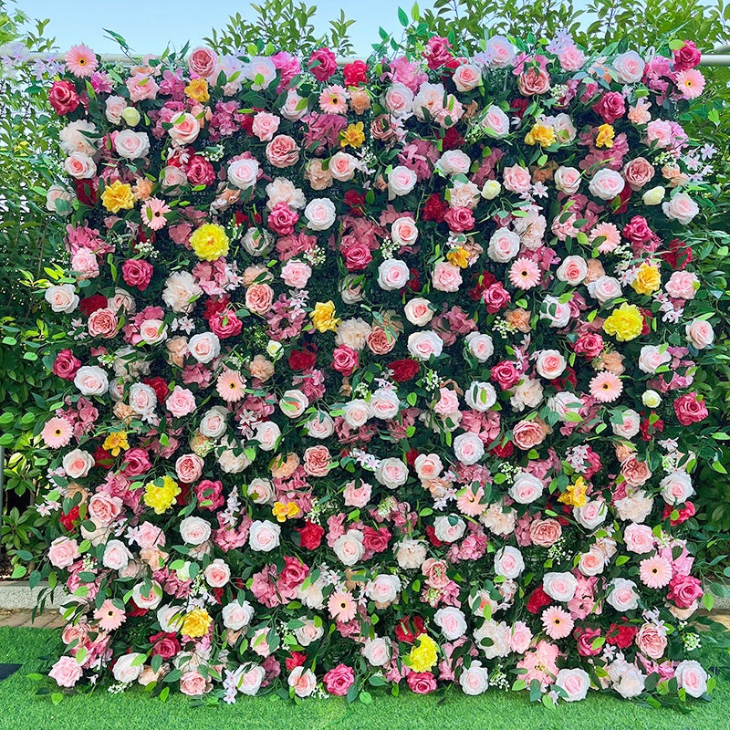 Mixed Floral Flower Wall Backdrop for Wedding Garden Party Decor ABFW-027