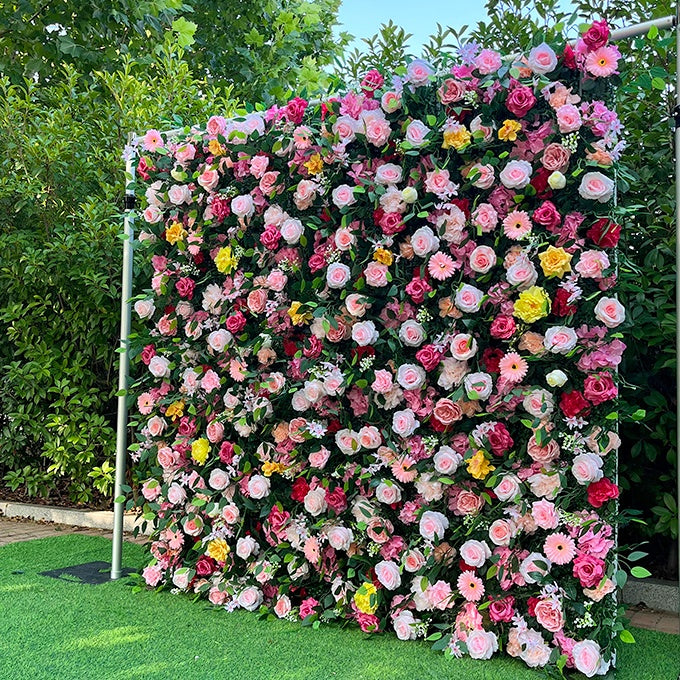 Mixed Floral Flower Wall Backdrop for Wedding Garden Party Decor ABFW-027