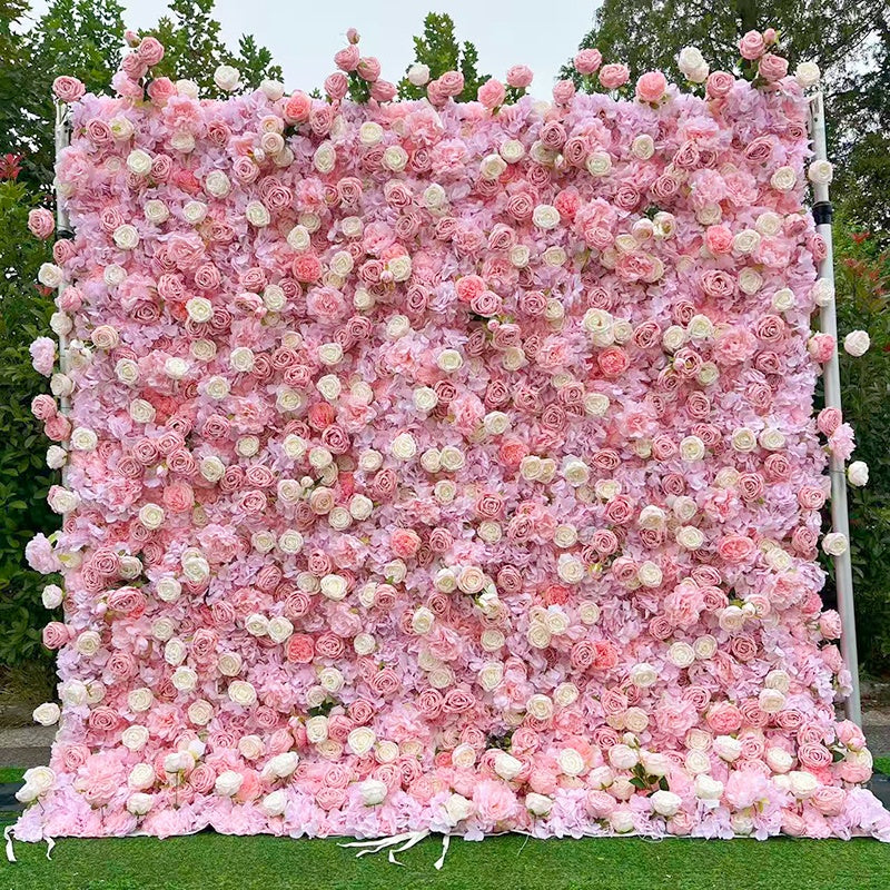 Blush Pink Rose Hydrangea Flower Wall Wedding Bridal Shower Backdrop ABFW-032