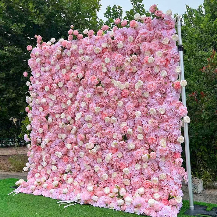 Blush Pink Rose Hydrangea Flower Wall Wedding Bridal Shower Backdrop ABFW-032