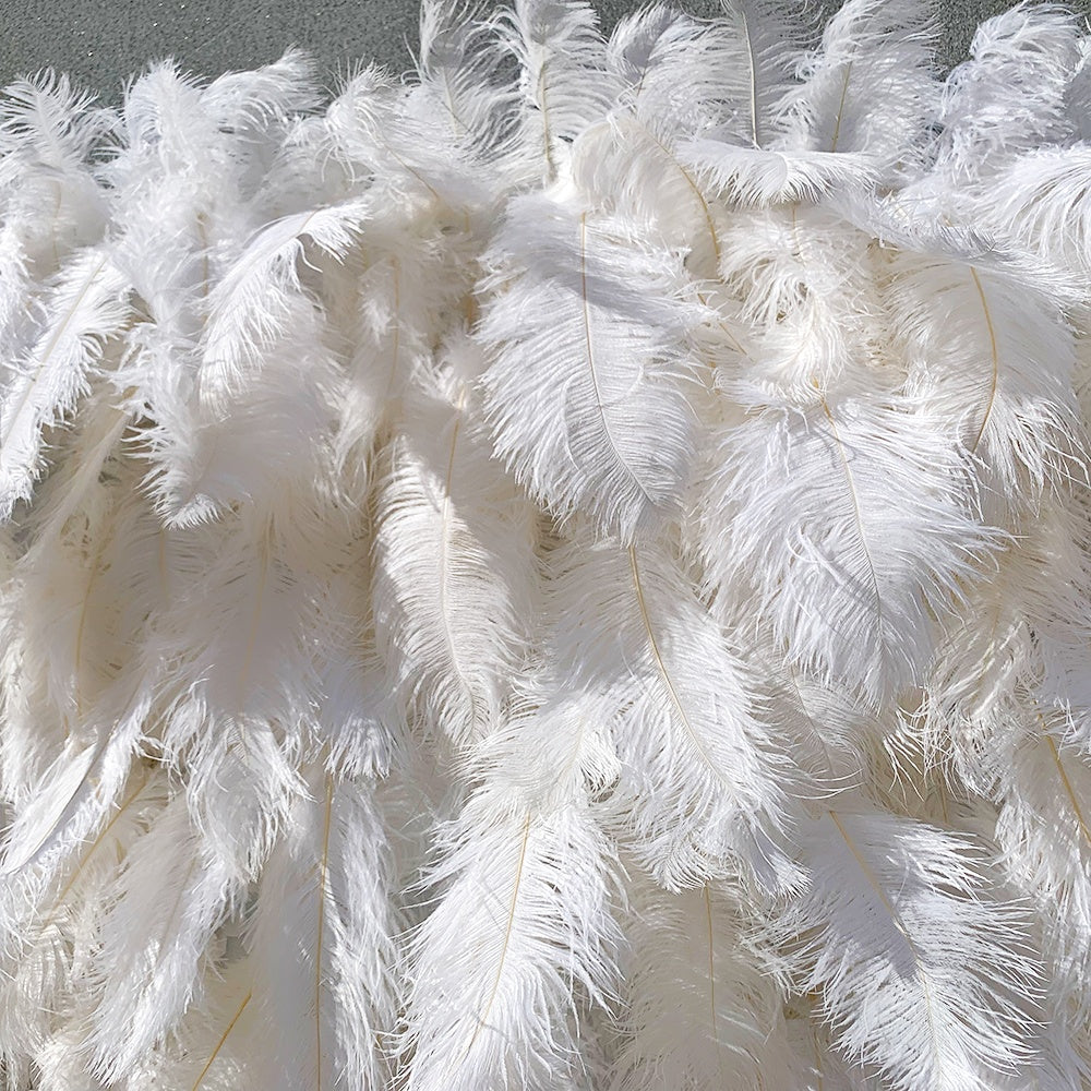 White Ostrich Feather Wall Photo Backdrop For Wedding Party Decor ABFW-046