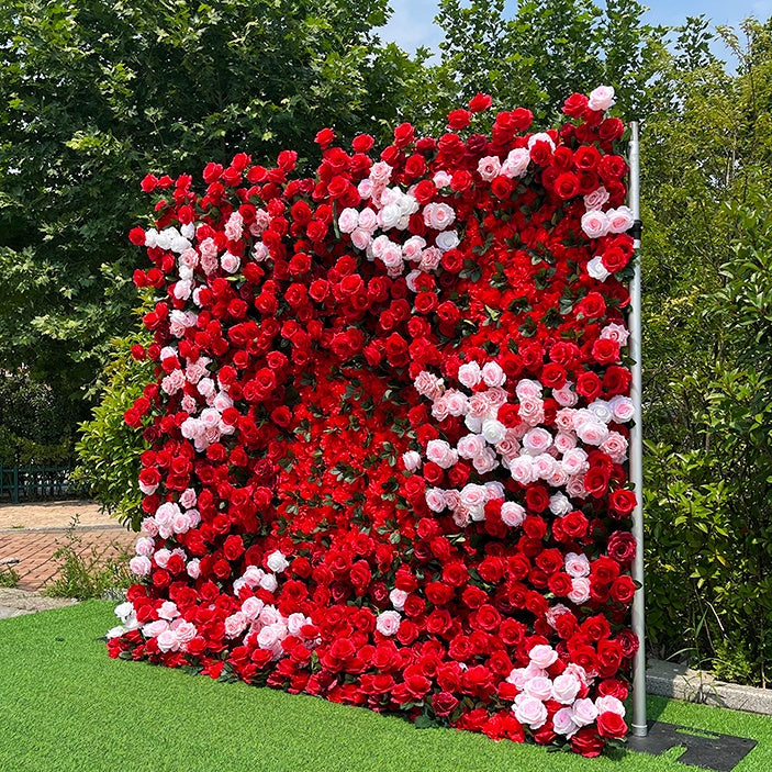 5D Red Rose Flower Backdrop Roll Up Curtain for Wedding Party Decor ABFW-080