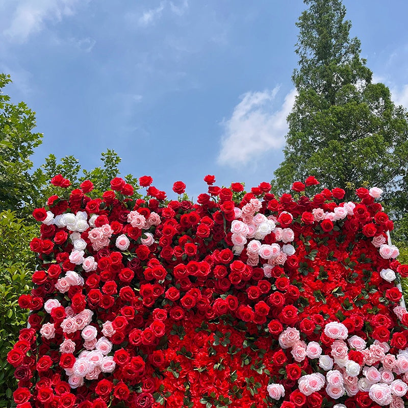 5D Red Rose Flower Backdrop Roll Up Curtain for Wedding Party Decor ABFW-080