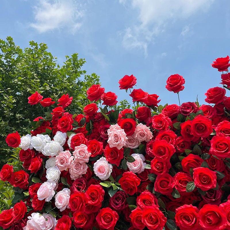 5D Red Rose Flower Backdrop Roll Up Curtain for Wedding Party Decor ABFW-080