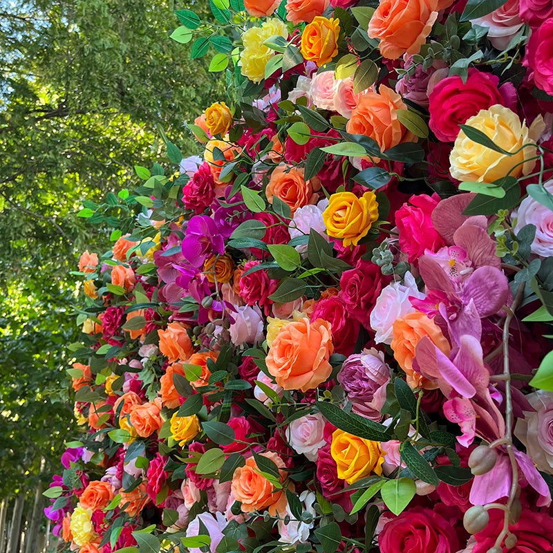 Colorful flower wall details