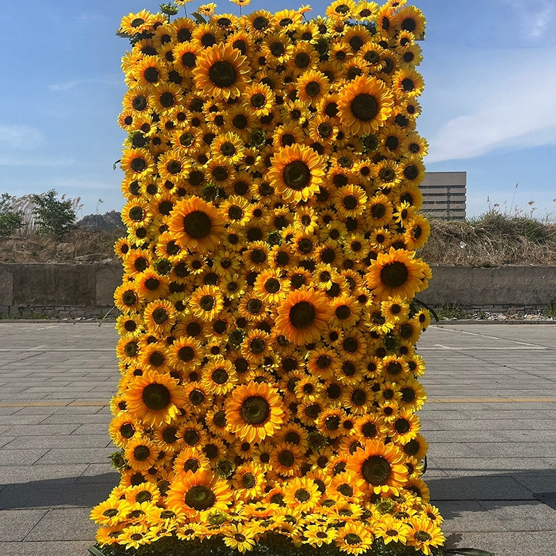 Summer Sunflower Floral Wall Backdrop For Event Party Decor ABFW-090