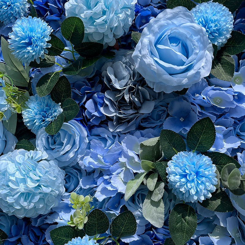 Two-Tone Pink & Blue Floral Wall for Outdoor Wedding Birthday Decor ABFW-099