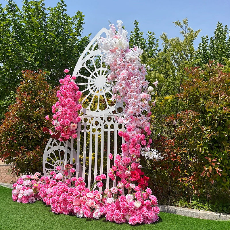 Pink Floor Rose Ground and Hanging Floral for Wedding Ceremony ABGF-048