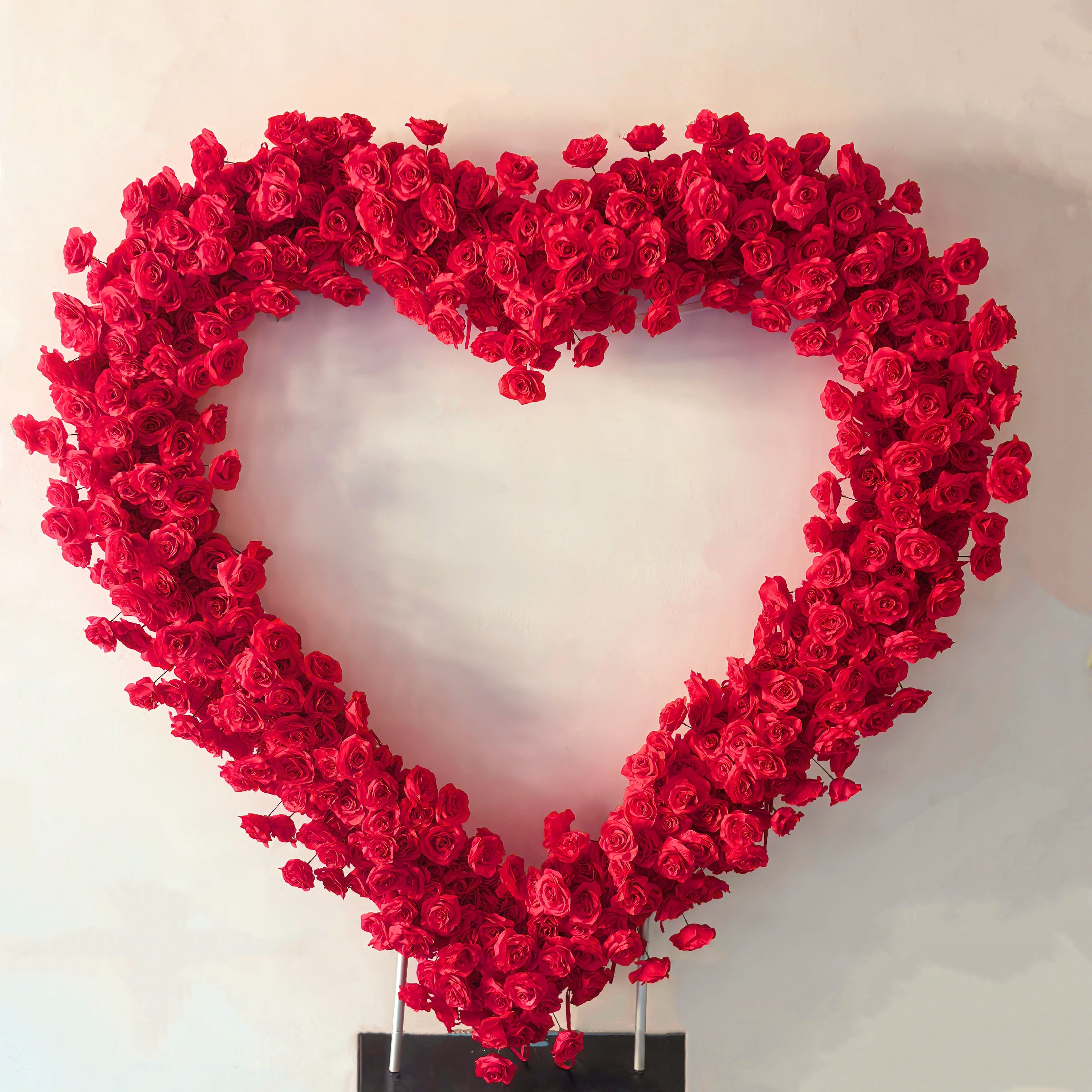 Romantic Heart Shaped Red Rose Arch Flower Wall Wedding Decor ACAW-002