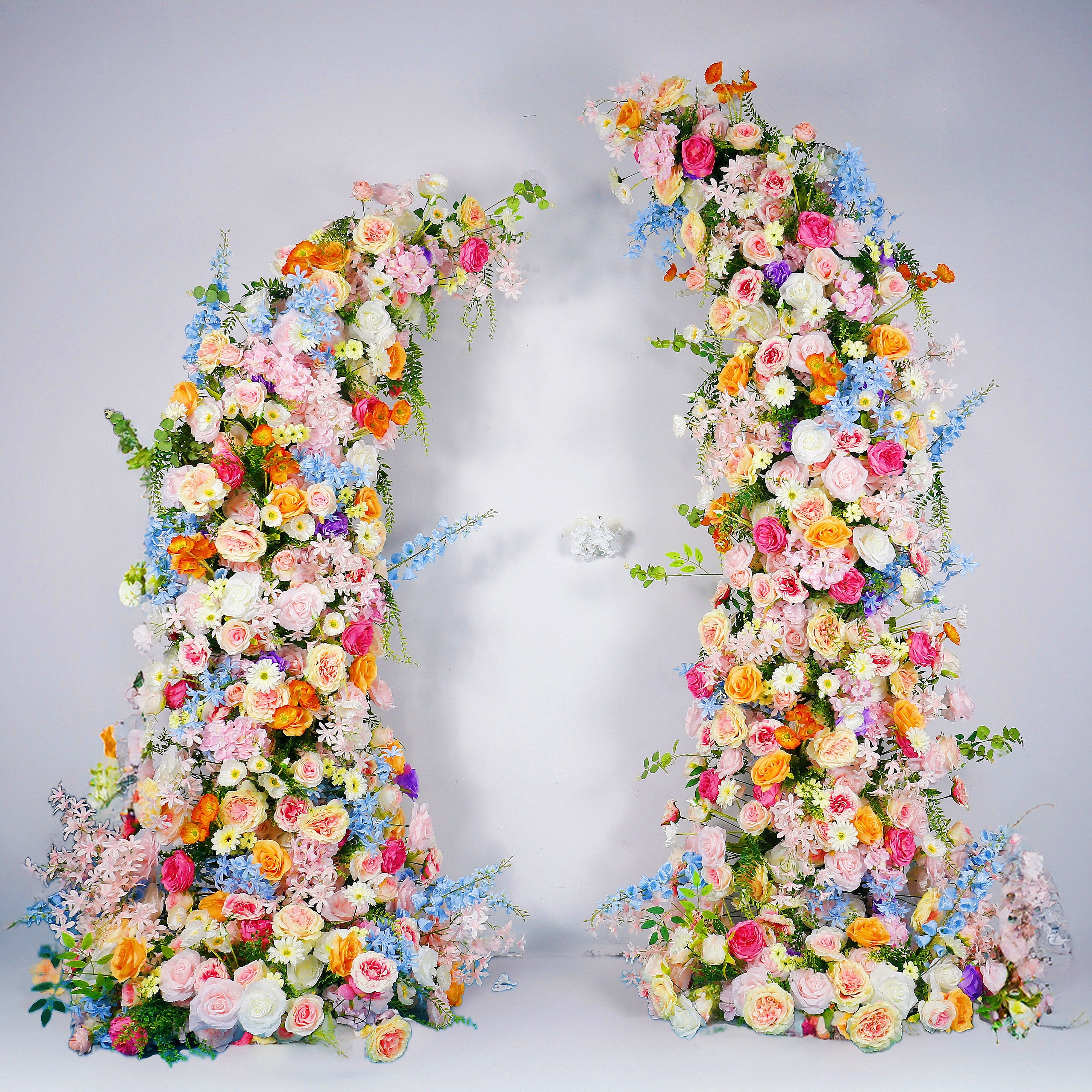 Colorful Arch Artificial Horn-Shaped Flower Wall Event Wedding Decor ACAW-009