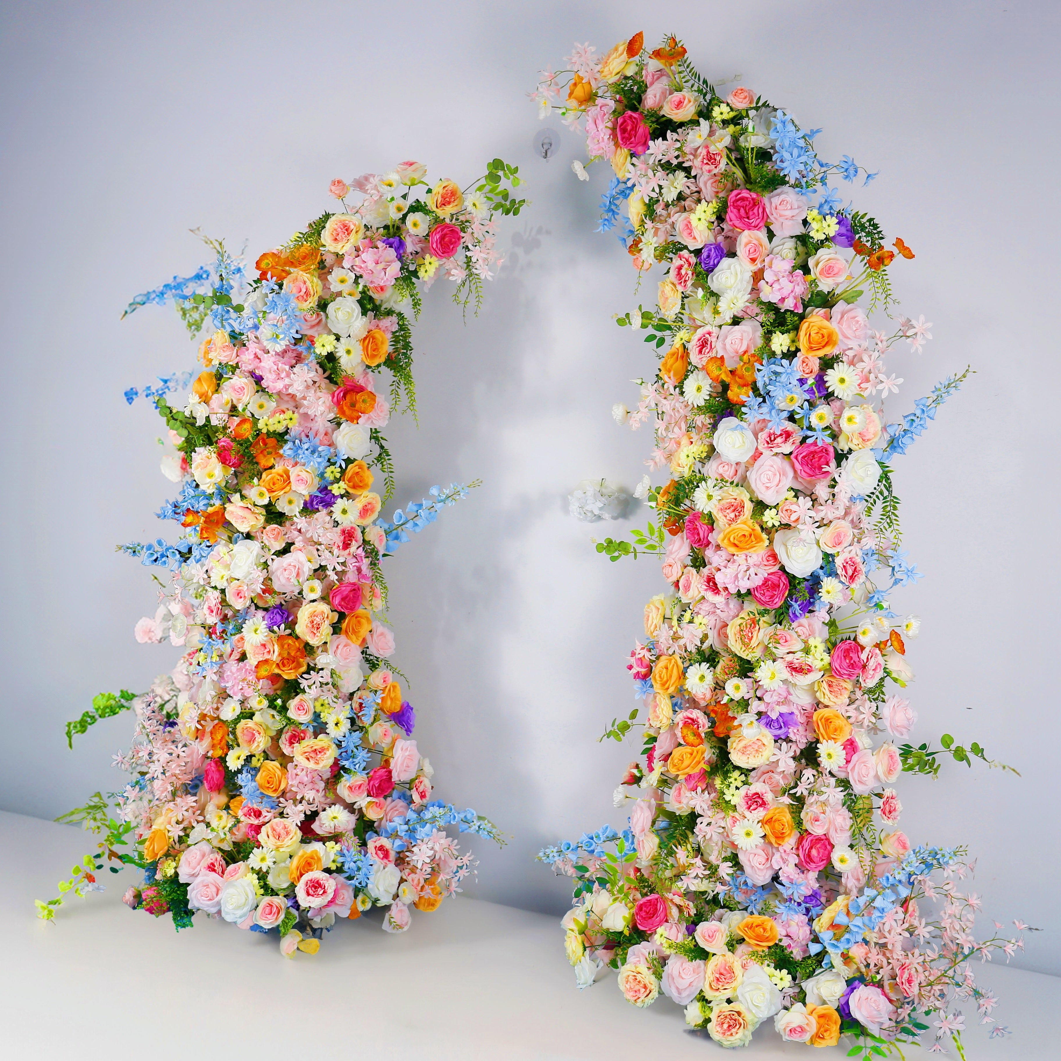 Colorful Arch Artificial Horn-Shaped Flower Wall Event Wedding Decor ACAW-009